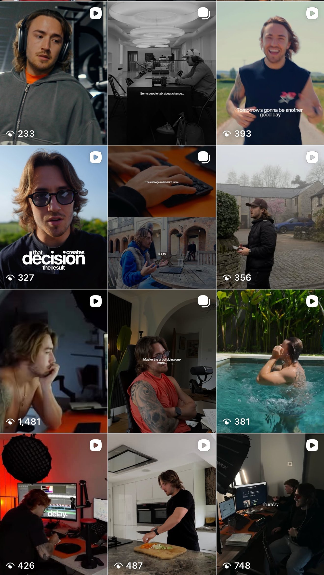 Tim Brace Instagram feed overview